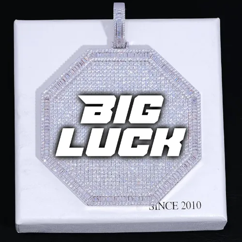 CUSTOM LETTER NECKLACE 3D BIG OCTAGON sold by The GUU Shop