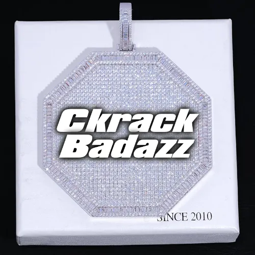 CUSTOM LETTER NECKLACE 3D BIG OCTAGON sold by The GUU Shop