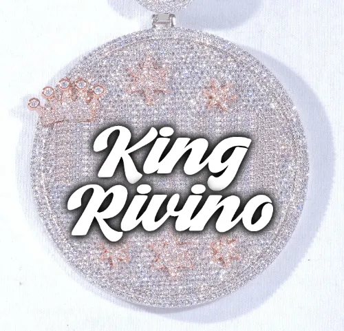 CUSTOM LETTER NECKLACE 3D BIG CROWN DISC sold by The GUU Shop