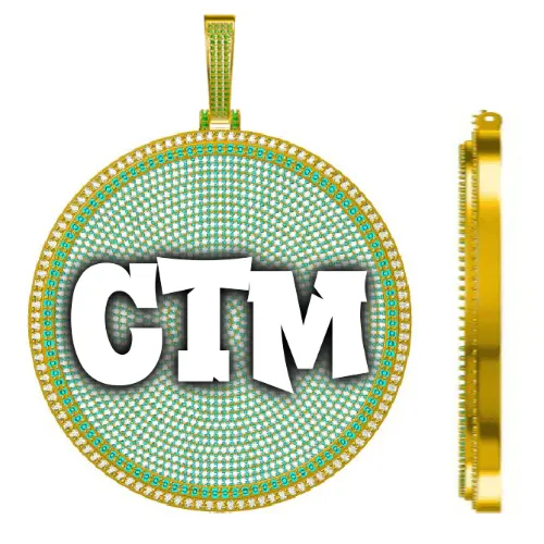 CUSTOM LETTER NECKLACE 3D BIG DISC sold by The GUU Shop