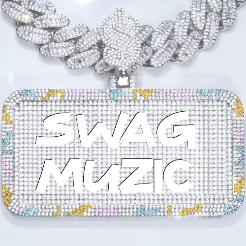 CUSTOM LETTER NECKLACE 3D COLORFUL SQUARE sold by The GUU Shop