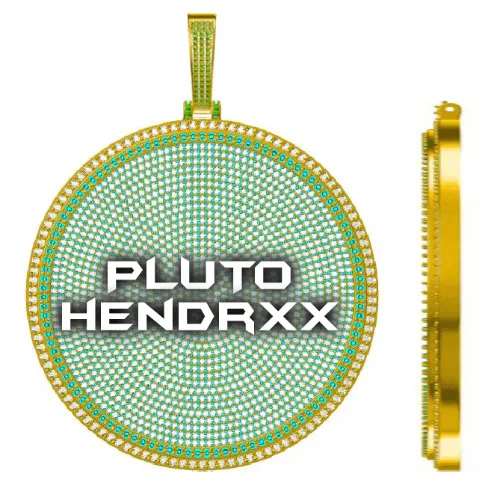 CUSTOM LETTER NECKLACE 3D BIG DISC sold by The GUU Shop