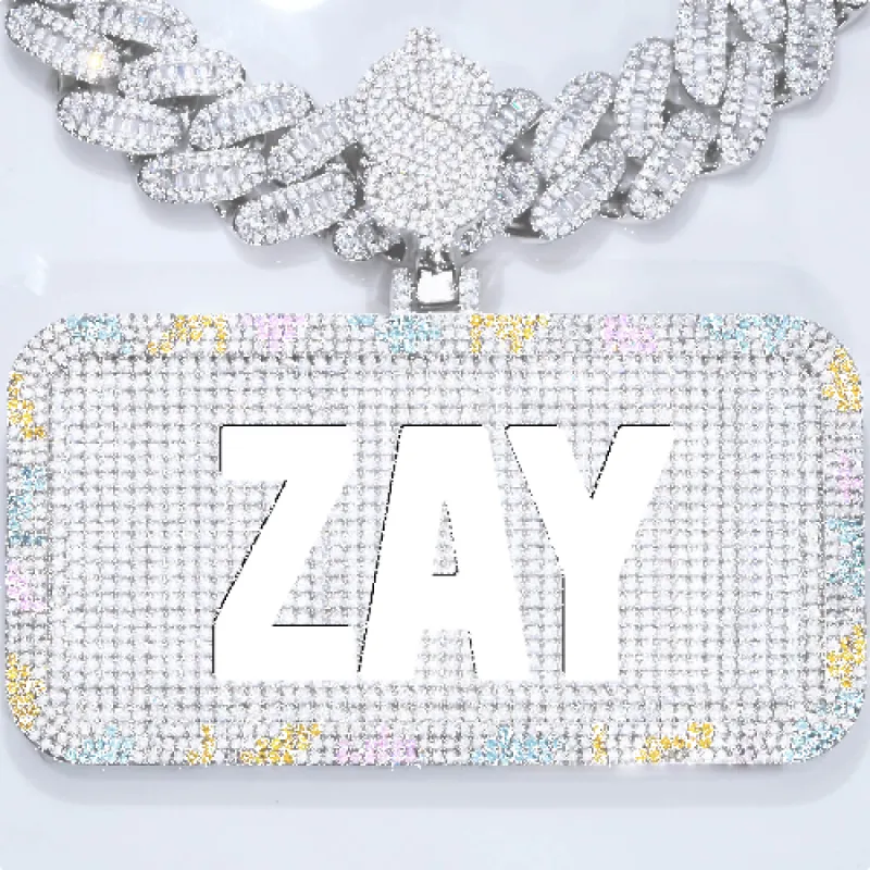 CUSTOM LETTER NECKLACE 3D COLORFUL SQUARE sold by The GUU Shop