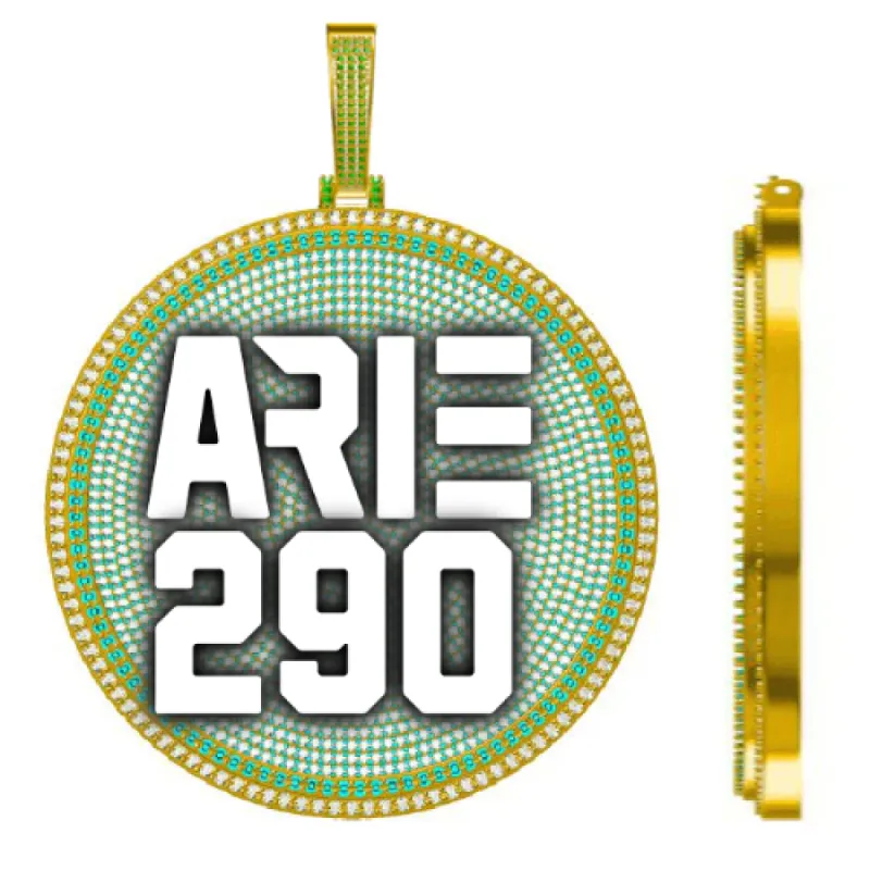 CUSTOM LETTER NECKLACE 3D BIG DISC sold by The GUU Shop