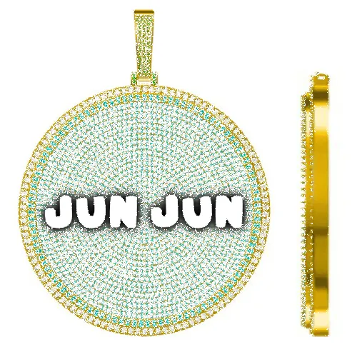 CUSTOM LETTER NECKLACE 3D BIG DISC sold by The GUU Shop