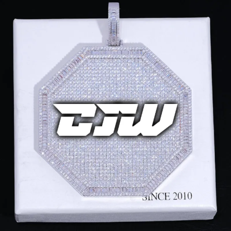 CUSTOM LETTER NECKLACE 3D BIG OCTAGON sold by The GUU Shop