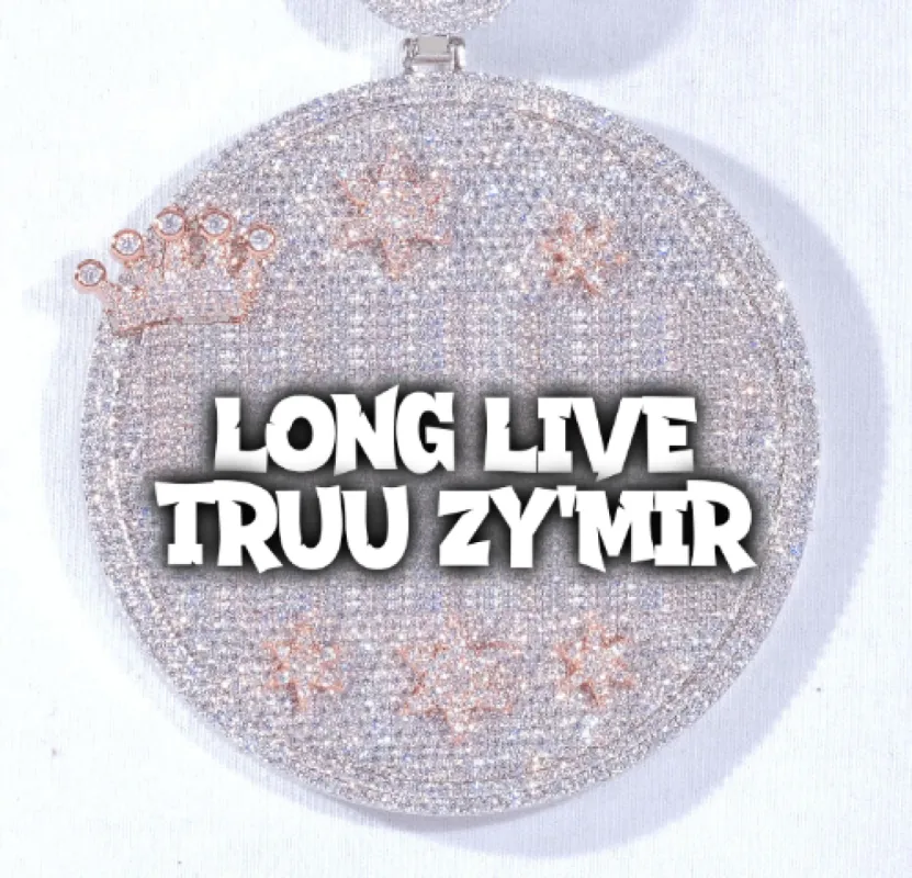 CUSTOM LETTER NECKLACE 3D BIG CROWN DISC sold by The GUU Shop