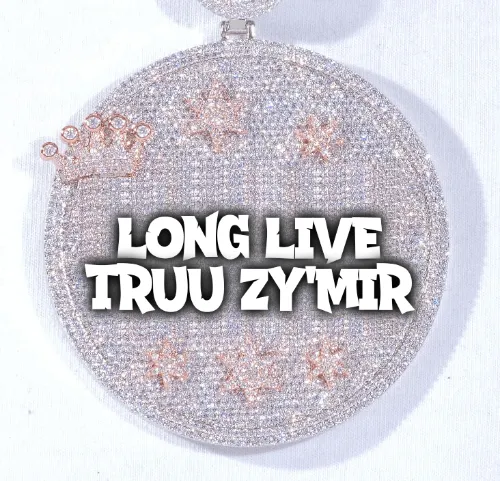 CUSTOM LETTER NECKLACE 3D BIG CROWN DISC sold by The GUU Shop