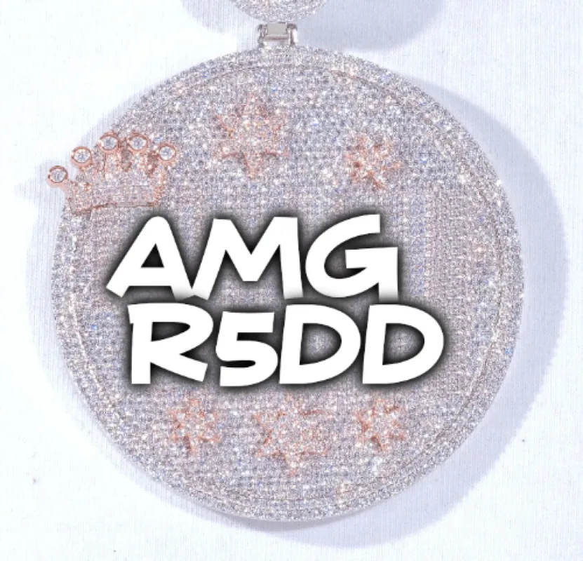 CUSTOM LETTER NECKLACE 3D BIG CROWN DISC sold by The GUU Shop