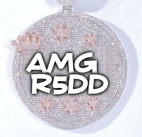 CUSTOM LETTER NECKLACE 3D BIG CROWN DISC sold by The GUU Shop