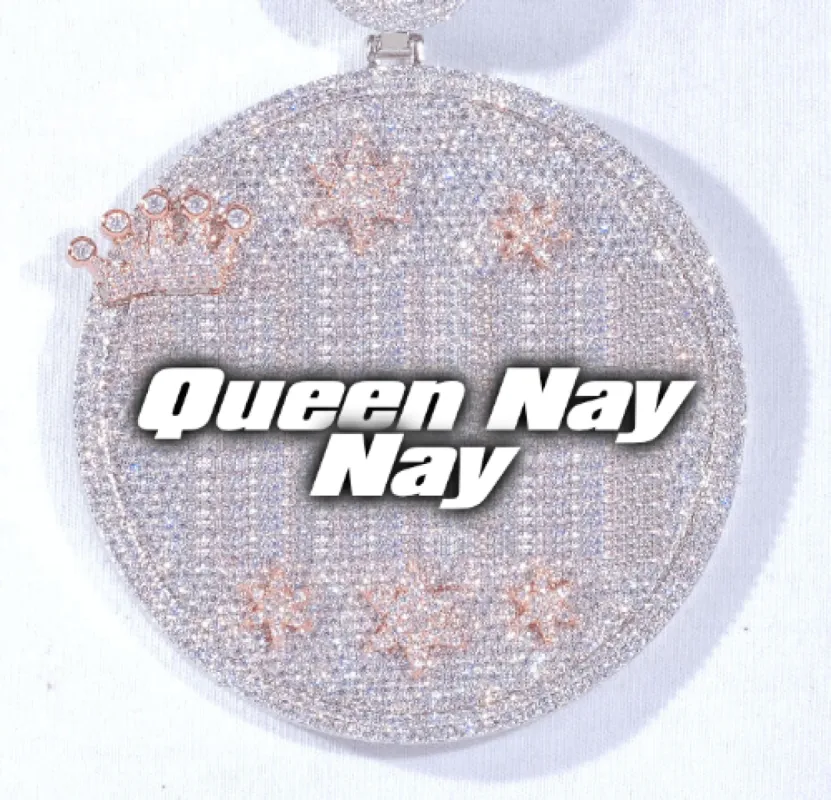 CUSTOM LETTER NECKLACE 3D BIG CROWN DISC sold by The GUU Shop