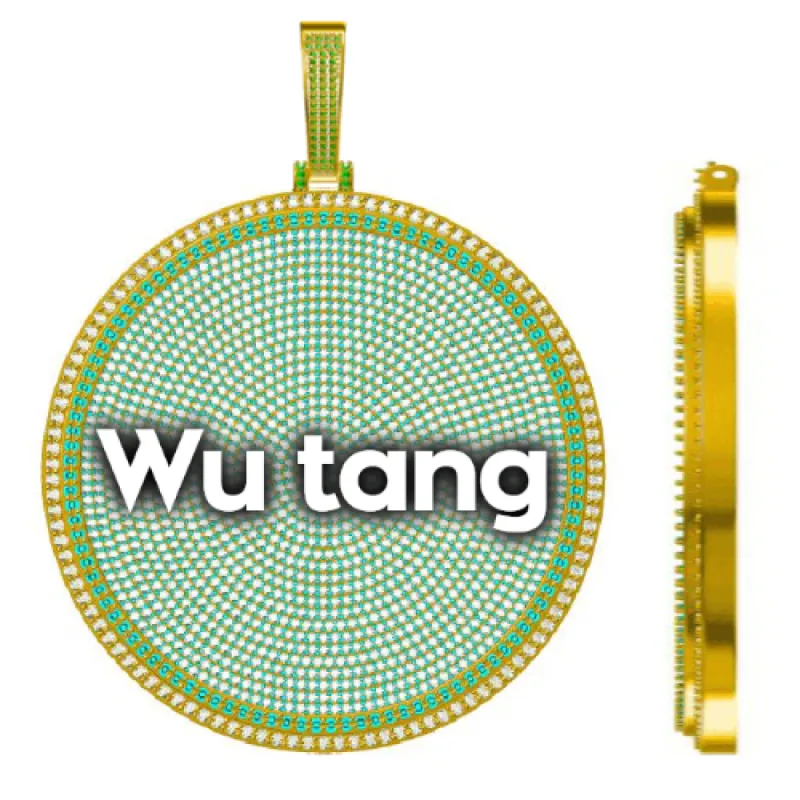 CUSTOM LETTER NECKLACE 3D BIG DISC sold by The GUU Shop