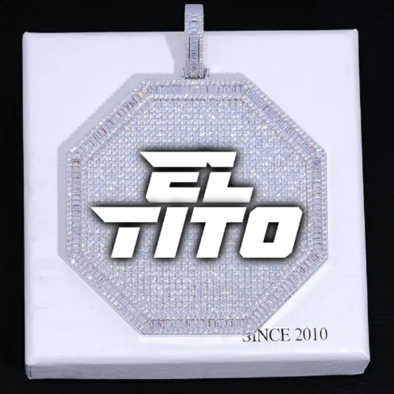 CUSTOM LETTER NECKLACE 3D BIG OCTAGON sold by The GUU Shop