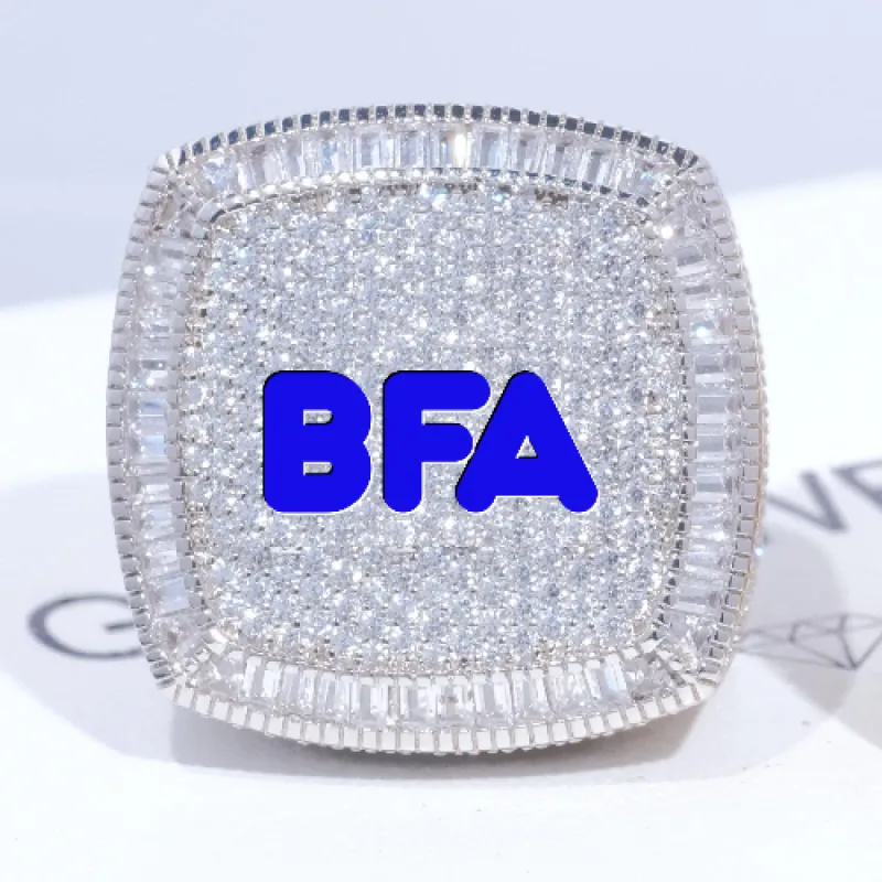 CUSTOM LETTER 3D ICED RING sold by The GUU Shop