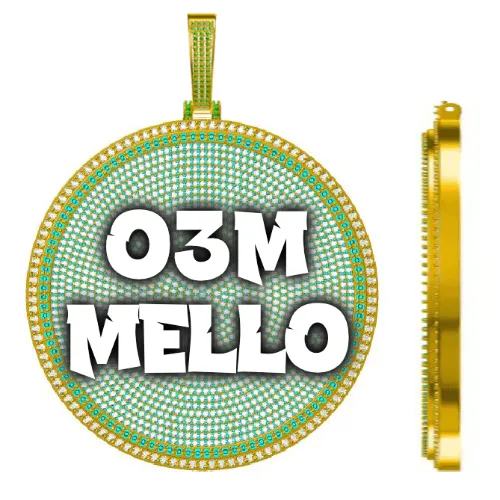 CUSTOM LETTER NECKLACE 3D BIG DISC sold by The GUU Shop