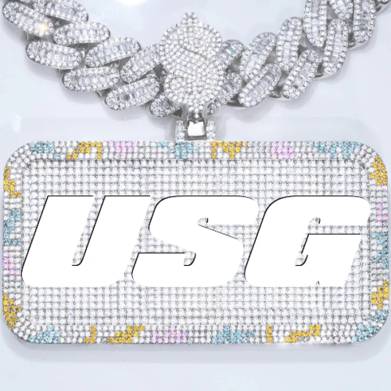 CUSTOM LETTER NECKLACE 3D COLORFUL SQUARE sold by The GUU Shop