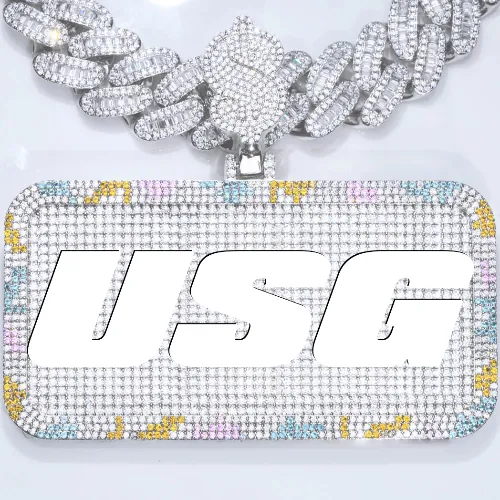 CUSTOM LETTER NECKLACE 3D COLORFUL SQUARE sold by The GUU Shop