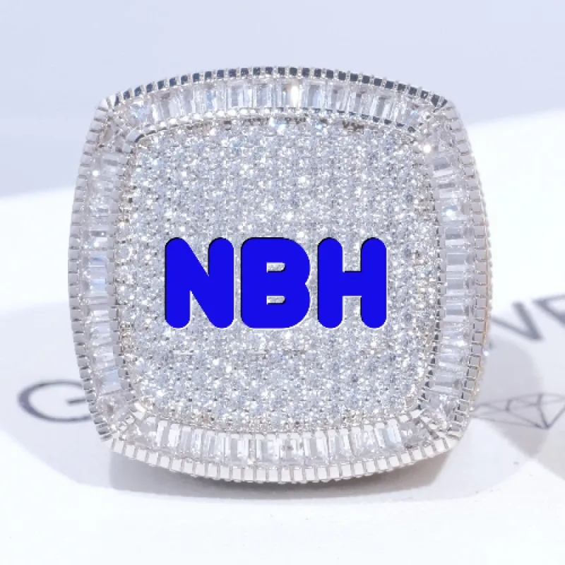 CUSTOM LETTER 3D ICED RING sold by The GUU Shop