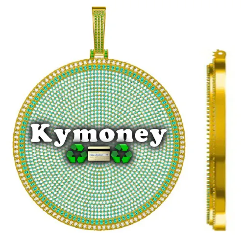 CUSTOM LETTER NECKLACE 3D BIG DISC sold by The GUU Shop