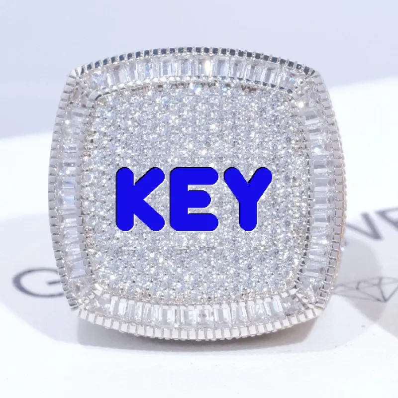 CUSTOM LETTER 3D ICED RING sold by The GUU Shop