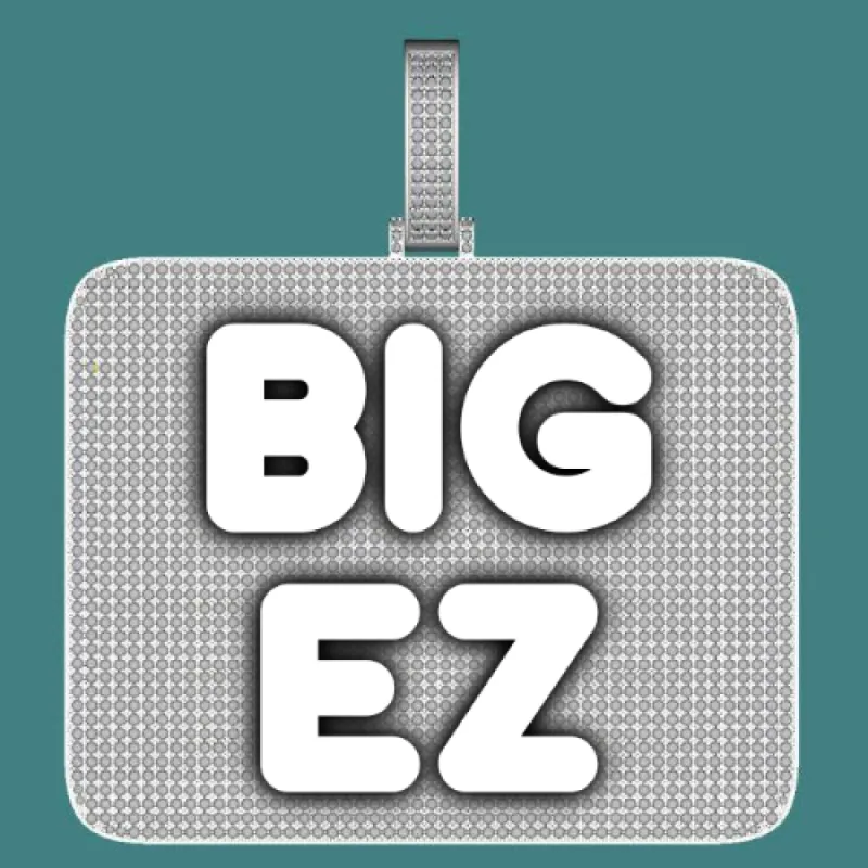 CUSTOM LETTER NECKLACE 3D BIG SQUARE sold by The GUU Shop