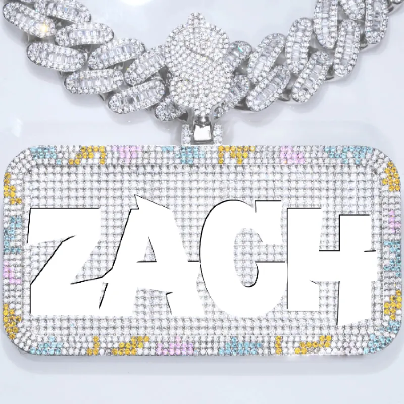 CUSTOM LETTER NECKLACE 3D COLORFUL SQUARE sold by The GUU Shop