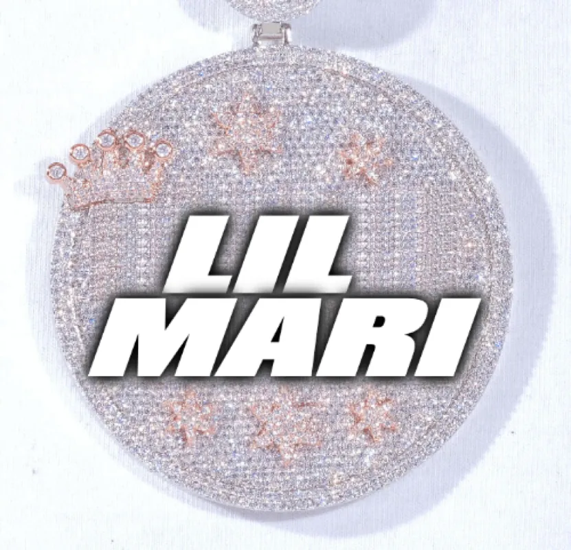 CUSTOM LETTER NECKLACE 3D BIG CROWN DISC sold by The GUU Shop