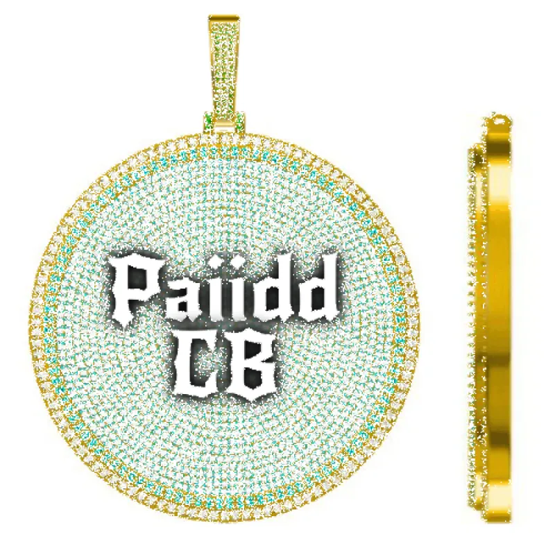 CUSTOM LETTER NECKLACE 3D BIG DISC sold by The GUU Shop