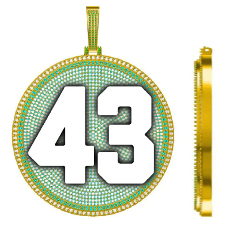 CUSTOM LETTER NECKLACE 3D BIG DISC sold by The GUU Shop