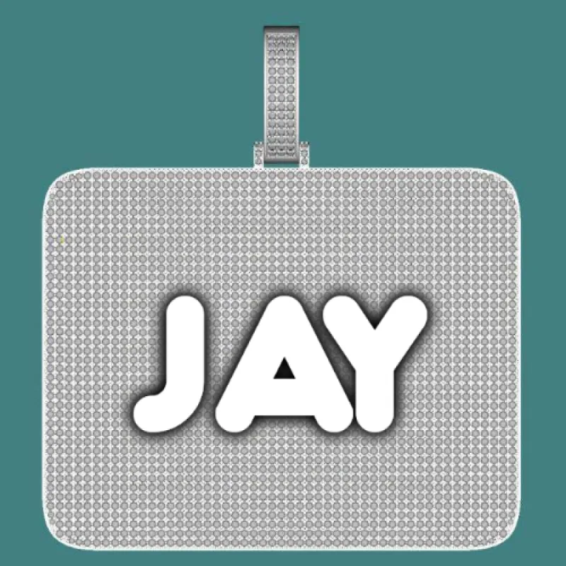 CUSTOM LETTER NECKLACE 3D BIG SQUARE sold by The GUU Shop