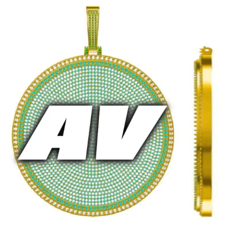 CUSTOM LETTER NECKLACE 3D BIG DISC sold by The GUU Shop