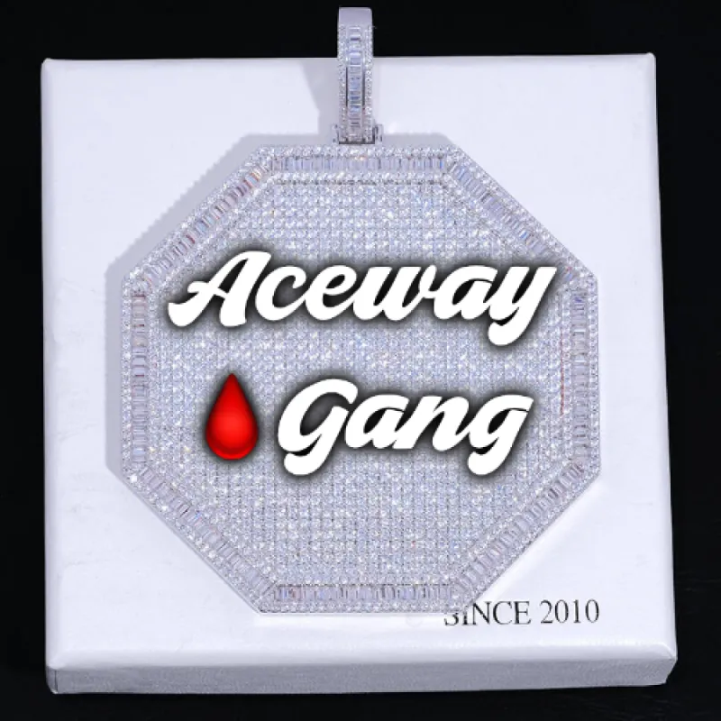 CUSTOM LETTER NECKLACE 3D BIG OCTAGON sold by The GUU Shop