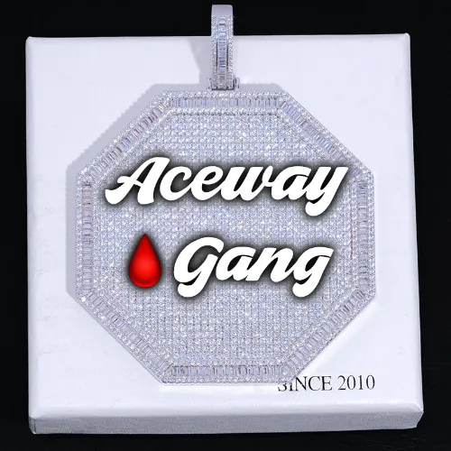 CUSTOM LETTER NECKLACE 3D BIG OCTAGON sold by The GUU Shop