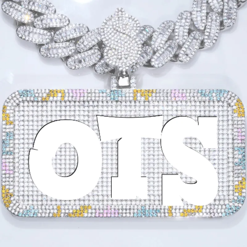 CUSTOM LETTER NECKLACE 3D COLORFUL SQUARE sold by The GUU Shop