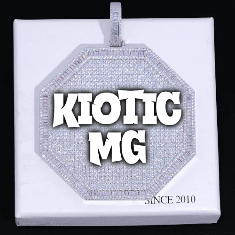 CUSTOM LETTER NECKLACE 3D BIG OCTAGON sold by The GUU Shop
