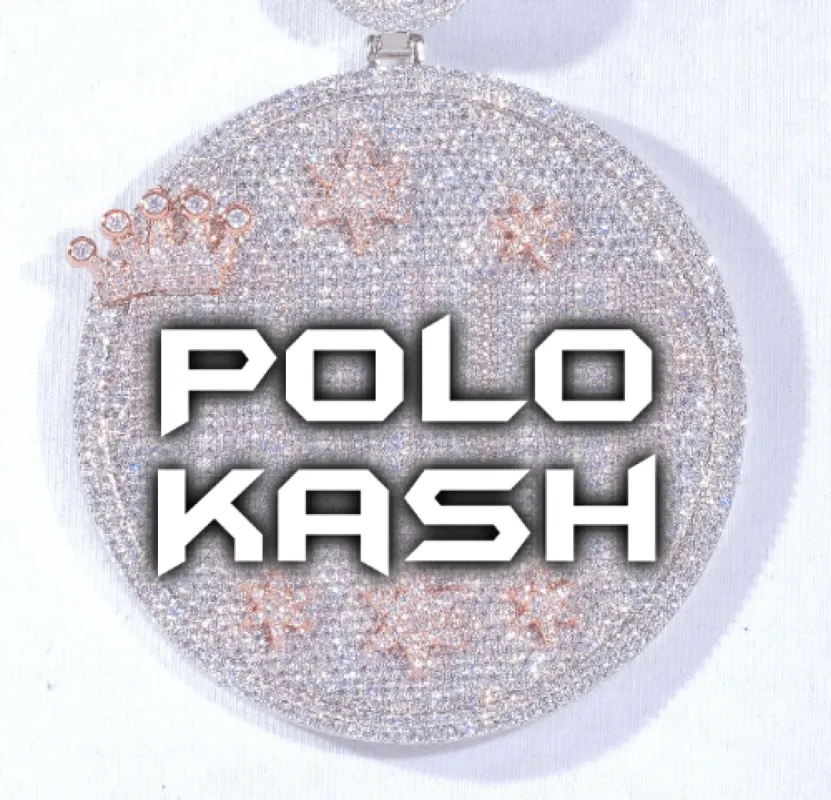 CUSTOM LETTER NECKLACE 3D BIG CROWN DISC sold by The GUU Shop