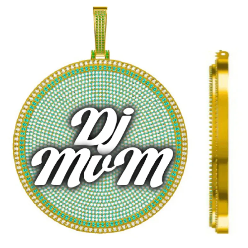 CUSTOM LETTER NECKLACE 3D BIG DISC sold by The GUU Shop