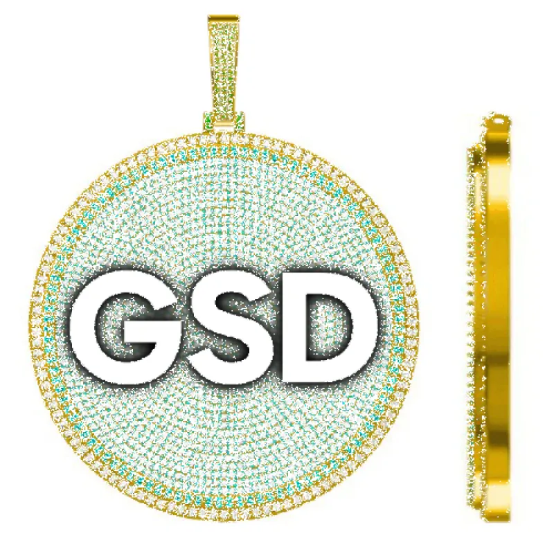 CUSTOM LETTER NECKLACE 3D BIG DISC sold by The GUU Shop