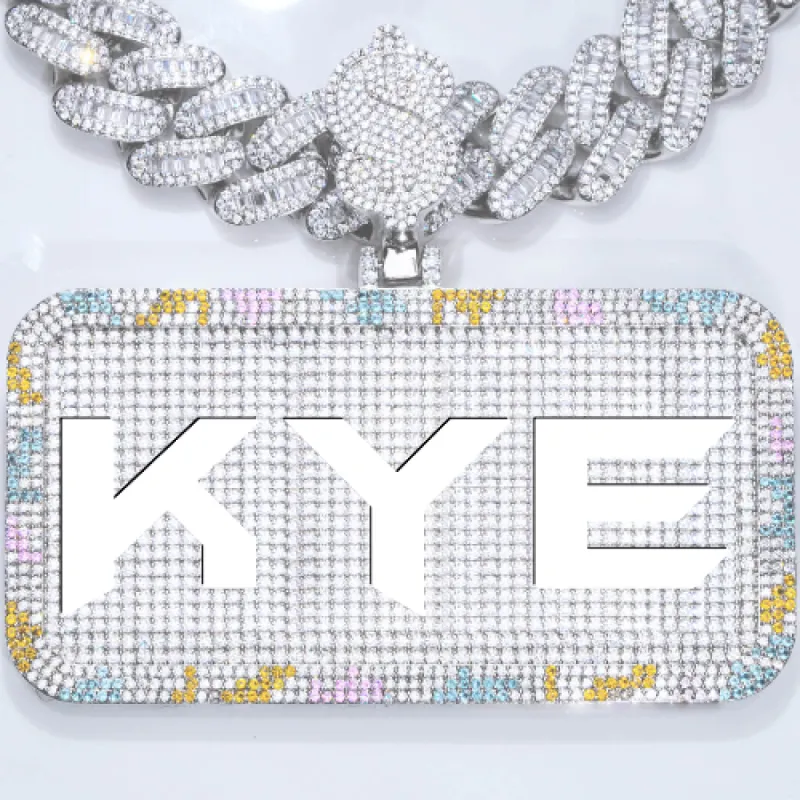 CUSTOM LETTER NECKLACE 3D COLORFUL SQUARE sold by The GUU Shop