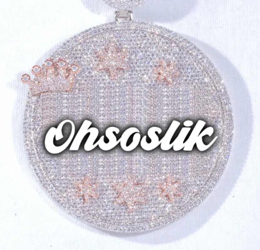 CUSTOM LETTER NECKLACE 3D BIG CROWN DISC sold by The GUU Shop