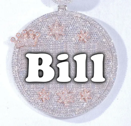 CUSTOM LETTER NECKLACE 3D BIG CROWN DISC sold by The GUU Shop