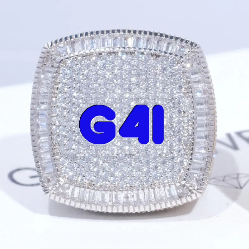 CUSTOM LETTER 3D ICED RING sold by The GUU Shop