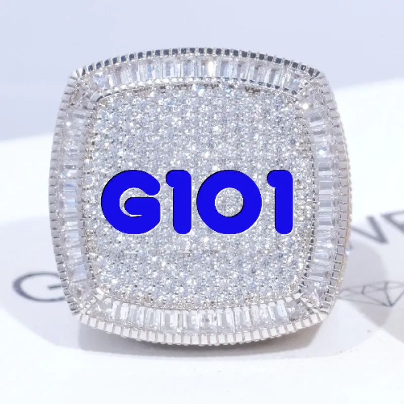 CUSTOM LETTER 3D ICED RING sold by The GUU Shop