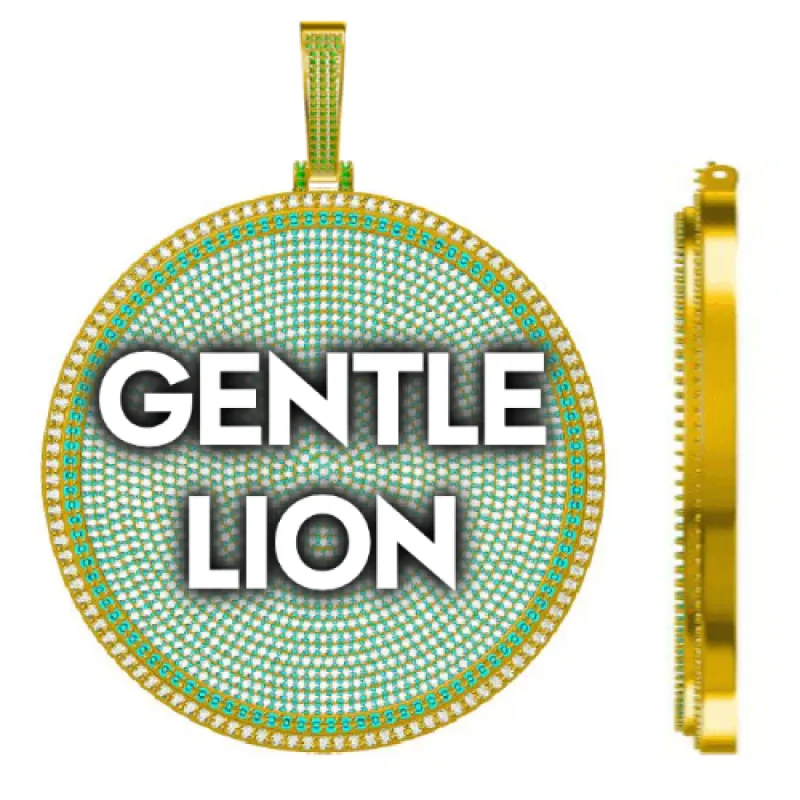 CUSTOM LETTER NECKLACE 3D BIG DISC sold by The GUU Shop