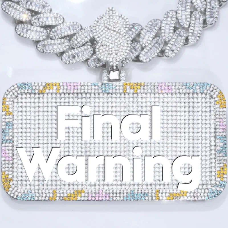 CUSTOM LETTER NECKLACE 3D COLORFUL SQUARE sold by The GUU Shop