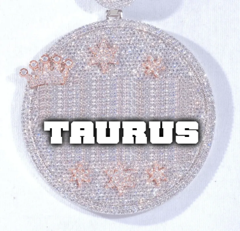 CUSTOM LETTER NECKLACE 3D BIG CROWN DISC sold by The GUU Shop