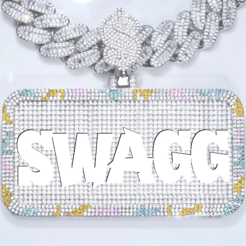 CUSTOM LETTER NECKLACE 3D COLORFUL SQUARE sold by The GUU Shop