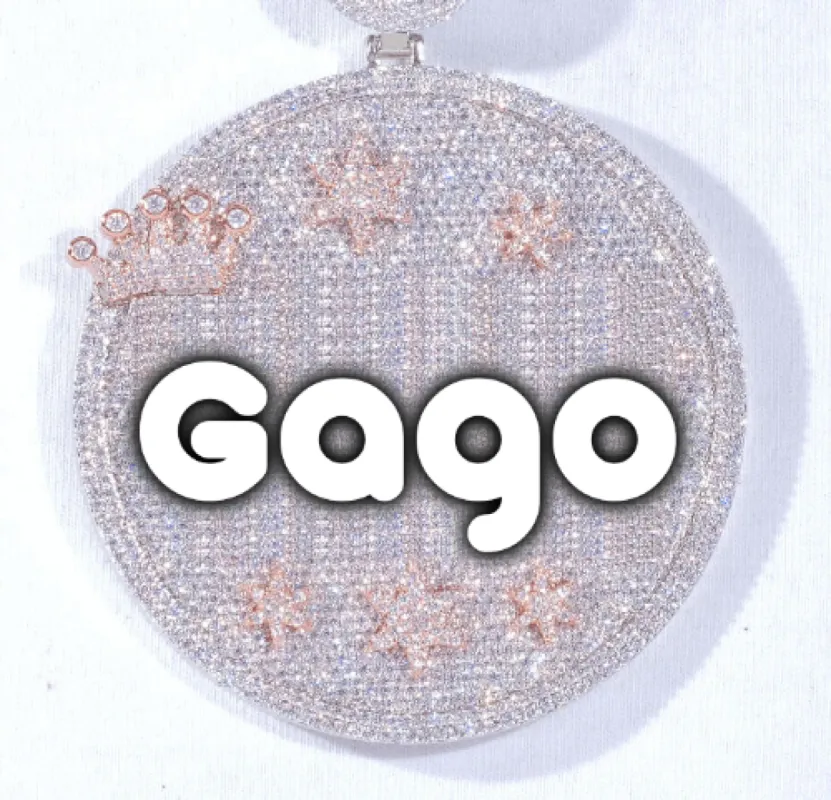 CUSTOM LETTER NECKLACE 3D BIG CROWN DISC sold by The GUU Shop