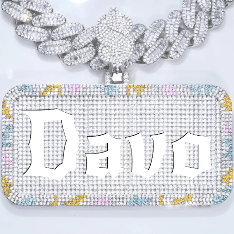 CUSTOM LETTER NECKLACE 3D COLORFUL SQUARE sold by The GUU Shop