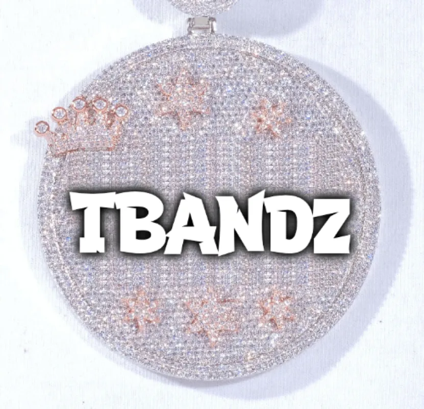 CUSTOM LETTER NECKLACE 3D BIG CROWN DISC sold by The GUU Shop